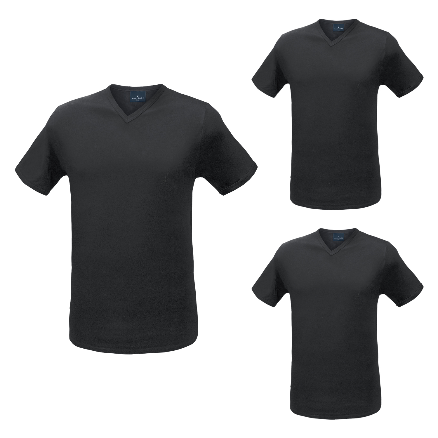 Set 3 T-Shirt  Cotone Interlock Caldo Bianco Nero