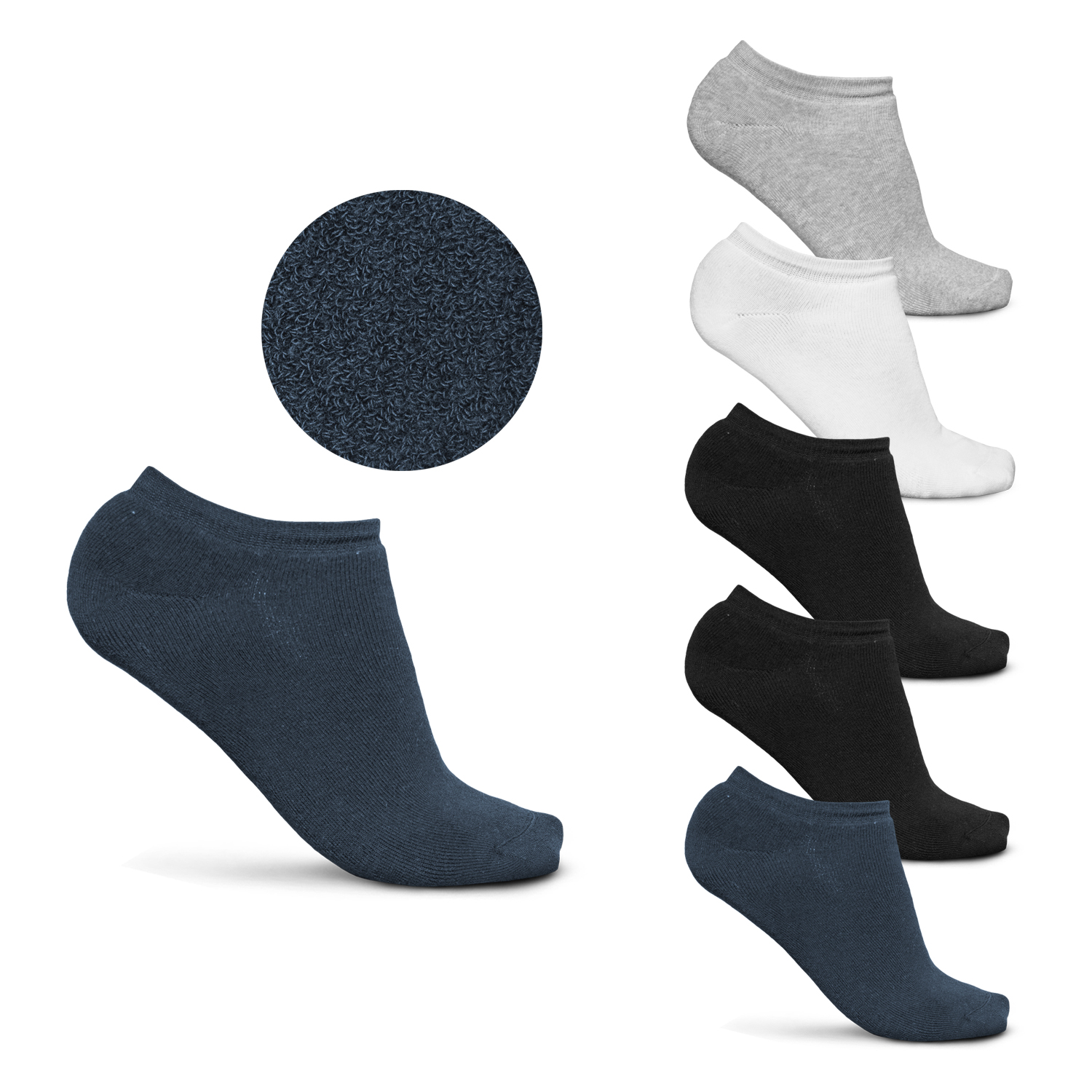 POMPEA 6 PAIA FANTASMINI UOMO DONNA MINICALZA NERO BLU GRIGIO BIANCO